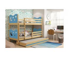 JUSTyou Ola+lit supplémentaire Lit Pin Bleu