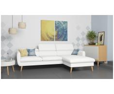 JUSTyou Nuno Canapé d'angle Blanc Cuir synthétique
