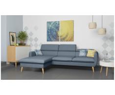 JUSTyou Nuno Canapé d'angle Bleu Velours