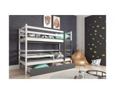 JUSTyou Nodi Lit superposé Anthracite 80x185 cm