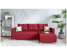 JUSTyou Lamone Canapé d'angle Rouge Cuir synthetique