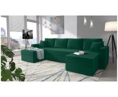 JUSTyou Rubicon Canape panoramique Vert Velours