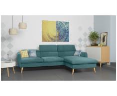 JUSTyou Nuno Canapé d'angle Turquoise Velours