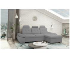 JUSTyou Carlota Canapé d'angle Gris Tissu structuré