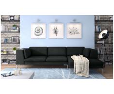 JUSTyou Remi Canapé d'angle Noir Droite