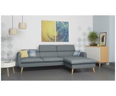 JUSTyou Nuno Canapé d'angle Gris Velours