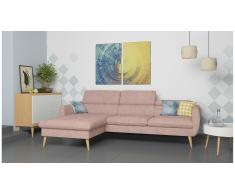 JUSTyou Nuno Canapé d'angle Rose Velours