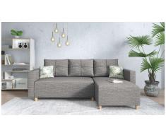 JUSTyou Lamone Canapé d'angle Gris Tissu structure