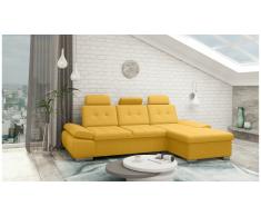 JUSTyou Carlota Canapé d'angle Jaune Velours