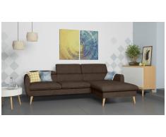 JUSTyou Nuno Canapé d'angle Marron Velours
