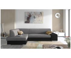JUSTyou Piave Canapé d'angle Noir Cuir synthetique