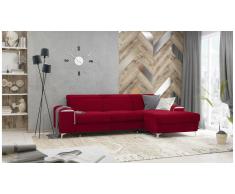 JUSTyou Lino Canapé d'angle Rouge Velours