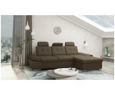 JUSTyou Carlota Canapé d'angle Marron Cuir synthétique