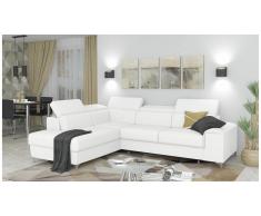 JUSTyou Caio Canapé d'angle Blanc Cuir synthétique