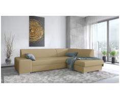JUSTyou Panaro Canapé d'angle Latte Tissu structure
