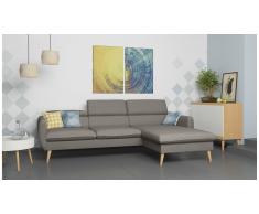 JUSTyou Nuno Canapé d'angle Marron Velours