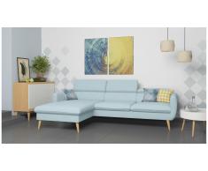 JUSTyou Nuno Canapé d'angle Bleu Velours