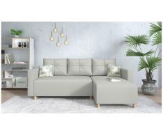 JUSTyou Lamone Canapé d'angle Gris Cuir synthetique