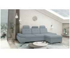 JUSTyou Carlota Canapé d'angle Bleu Tissu structuré