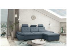 JUSTyou Carlota Canapé d'angle Bleu Velours