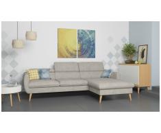 JUSTyou Nuno Canapé d'angle Beige Velours