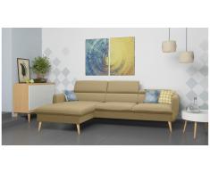 JUSTyou Nuno Canapé d'angle Latte Tissu structuré