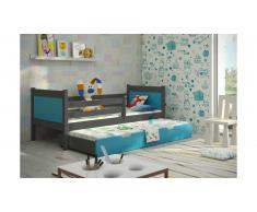 JUSTyou LEON Lit gigogne enfant Graphite Bleu