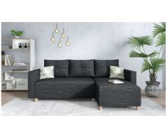 JUSTyou Lamone Canapé d'angle Gris Tissu structure