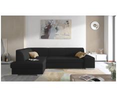 JUSTyou Piave Canapé d'angle Noir Tissu structure
