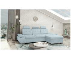 JUSTyou Carlota Canapé d'angle Bleu Velours