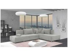 JUSTyou Livia Canapé d'angle Gris Velours