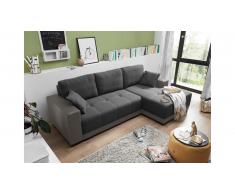 JUSTyou Alabama Canapé d'angle Noir Anthracite