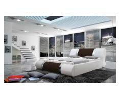JUSTyou ATLANTIS Lit rembourré 155x239x83 Blanc Brun
