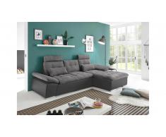 JUSTyou Minnesota Canapé d'angle Gris Anthracite