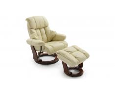 JUSTyou Carnegie Fauteuil Crème Noyer