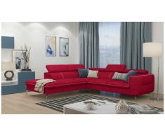 JUSTyou Diogo Canapé d'angle Rouge Velours