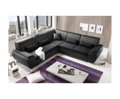 JUSTyou Connecticut Canapé d'angle Noir