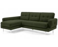 JUSTyou Chayma Canapé d'angle Velours Vert