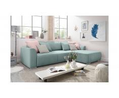 JUSTyou Iowa Canapé d'angle Bleu