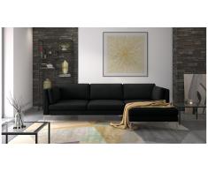 JUSTyou Siri Canapé d'angle Noir Velours