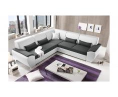 JUSTyou Connecticut Canapé d'angle Blanc Anthracite
