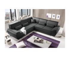 JUSTyou Connecticut Canapé d'angle Noir Anthracite