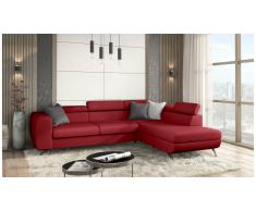 JUSTyou Corina Canapé d'angle Rouge Cuir synthétique