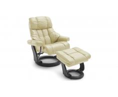 JUSTyou Carnegie XXL Fauteuil Crème Noir