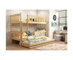 JUSTyou Frank+lit supplémentaire Lit Pin Anthracite