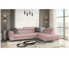 JUSTyou Corina Canapé d'angle Rose Velours