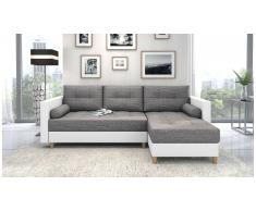 JUSTyou Nana Canape d'angle Gris Cuir synthetique