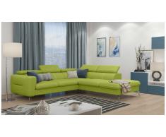 JUSTyou Diogo Canapé d'angle Vert Cuir synthétique