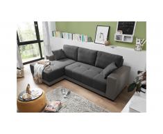 JUSTyou Alabama Canapé d'angle Noir Anthracite