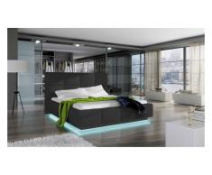 JUSTyou ASTI Lit rembourré Cuir éco 190x224x105 Noir